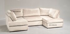 EXCLUSIVE U Shape Corner Sofa Suite Set High back PLUSH CREAM