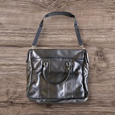 Marks & Spencer Large Quality Black Leather Suit Bag Garment Carrier Travel M&S