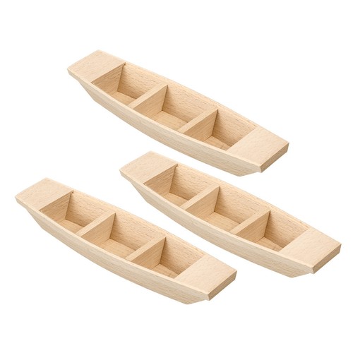 3pcs wooden sailboat model set - wooden,