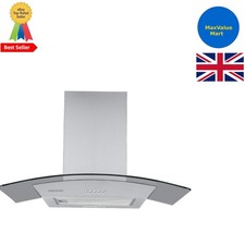 Stainless Steel Curved Glass 70cm Cooker Hood - Powerful 302.3 m³/h Extraction