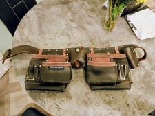 Leather Tool Belt 5-Pocket Pouch Heavy Duty Durable Holder