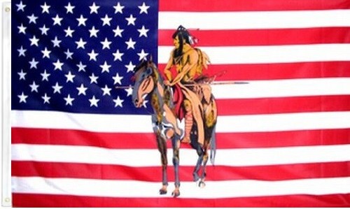 Indian horse flag 3x5 ft - indian,