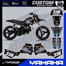 YAMAHA PW50 GRAPHICS KIT PEEWEE GRAPHICS MINI BIKE TROY / BOOST BLACK