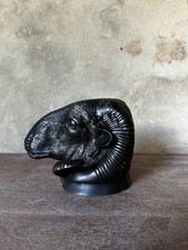 Vintage Bronze Patinated Ram's Head 20th Century Wall Hanging