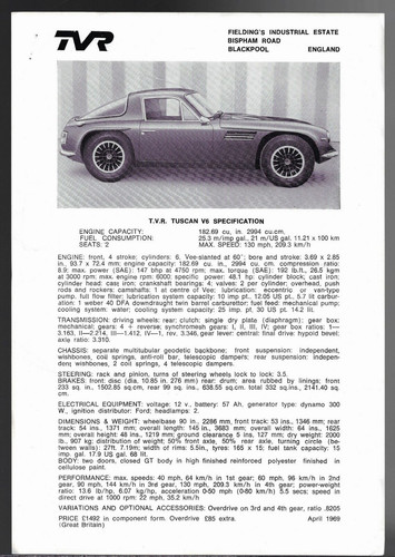 Tvr tuscan 1969 market - 1969, uk