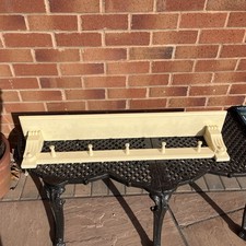 Distressed Cream Painted Wood Shelf with 5 Coat Hooks, shabby chic