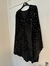 Ladies Black Velvet Dress Moon