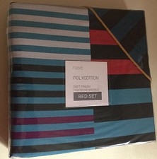 BEDDING SET Next  Stripe Double Size Soft Finish Printed Reversible