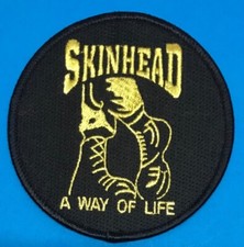 Skinhead Boots A Way Of Life Circular Gold & Black Embroidered Patch