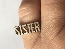 VINTAGE SOLID STERLING SILVER SISTER CUT WORK RING SIZE N