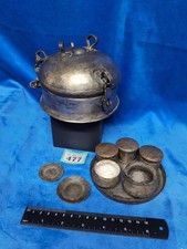 Rare Antique South Asian Plated Copper Betel Nut Box Paan Daan Supari Box 