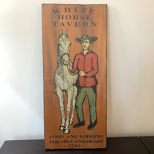 Vintage white horse tavern old - tavern,