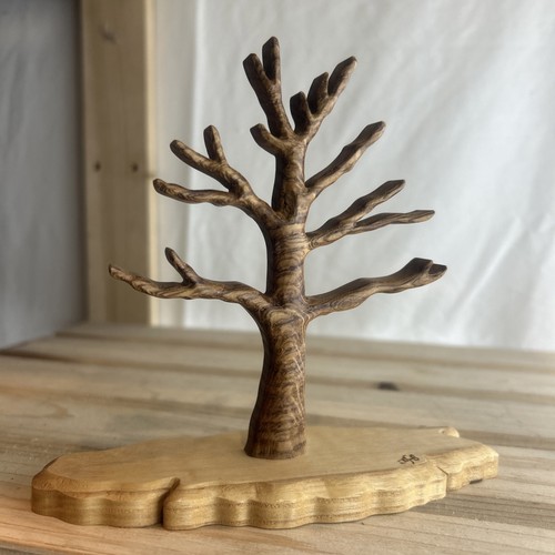 Hand carved oak ash wooden - &,