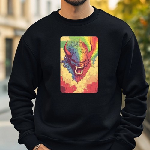 Rainbow demon sweatshirt cosy - sweatshirt,