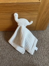 The Little White Company Baby Comforter Dinosaur Grey Blanket Soother knitted