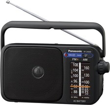 Panasonic RF-2400DEB-K Portable FM/AM Radio with Digital Tuner, Large Dial,