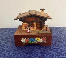 A really lovely vintage Swiss wooden Chalet Music Box
