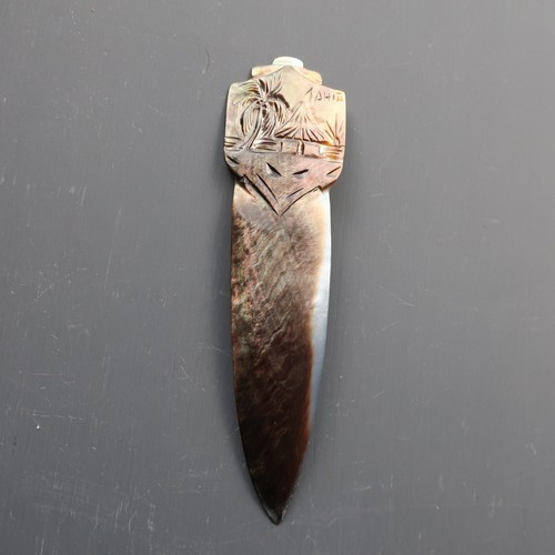 Vintage carved mother pearl - carved, of