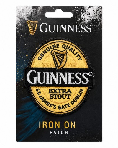 Guinness label iron sew - guinness, iron-on/sew-on