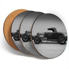 4 x Coasters  - BW - Amazing American Hot Rod Car  #36147