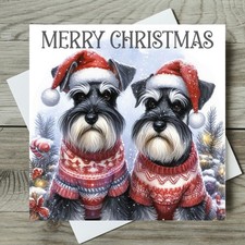 Schnauzer Christmas Card Dog Single or Pack of 4 Dog Christmas Cards