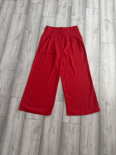 Trousers red linen and viscose
