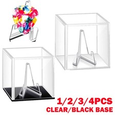 1-4Pack Guitar Pick Display Box With Stand Clear Case For Players Musician Lover