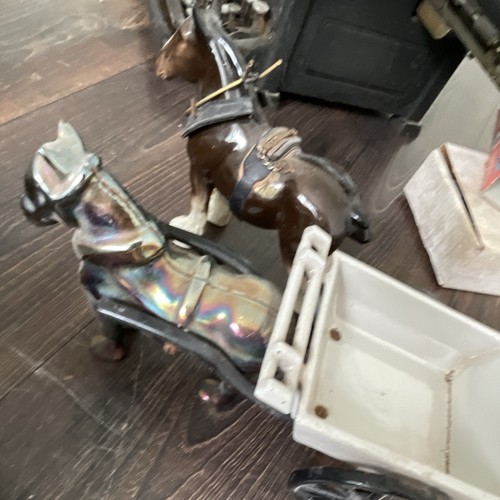 Ceramic horse cart wagon - horse, &