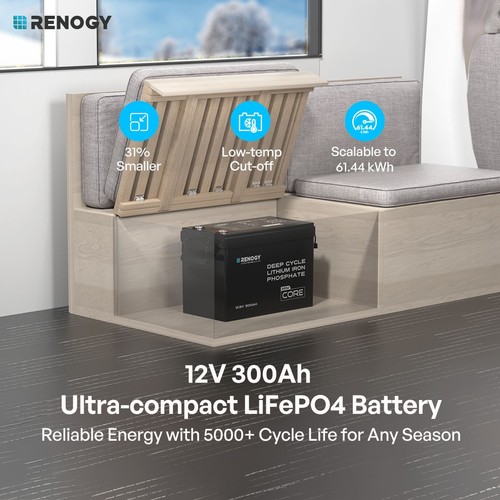 Renogy 300ah 12v lifepo4 - 300ah,
