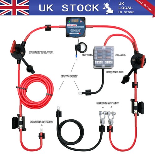 Split charge relay kit - 3/5m/7m,