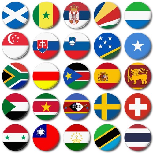 World flags various 25mm - world, 1"