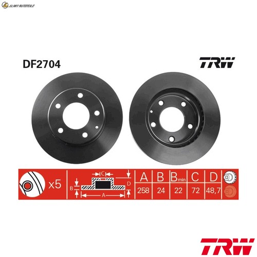Brake discs df2704 - df2704, for