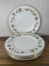 6x Wedgwood Mirabelle R4537 Bone China 10 3/4" Dinner Plates
