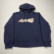 Vtg Aeropostale Womens Hoodie M Navy Spellout Logo Y2K Mall Punk Retro Classic