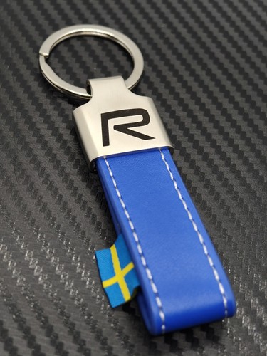 Volvo design leather keyring - leather,