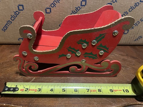 Vintage wooden santa - vintage, sleigh