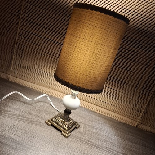 Vintage metal marble lamp - vintage,