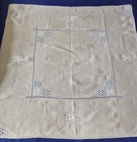 Cream linen lefkara - cream,
