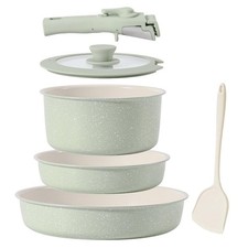 6-Piece Green & White Speckled