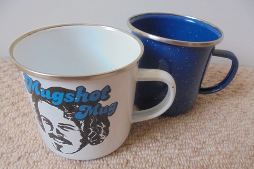 Camping enamel mugs pair set - enamel,