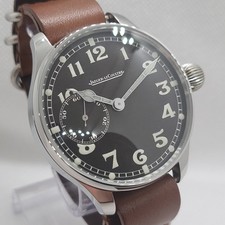 Jager leCoultre Wristwatch with Vintage Pocket Watch Movement Marriage 47mm