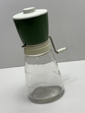 Federal Housewares Spice Nut Grinder Chopper Green/Glass With Lid Vintage