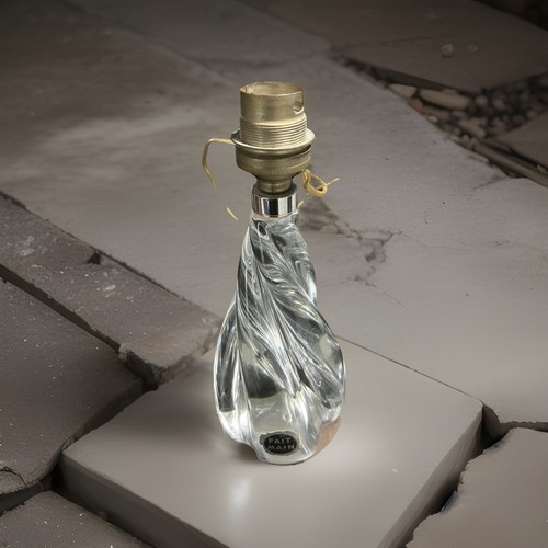 Vintage small glass table - , lamp