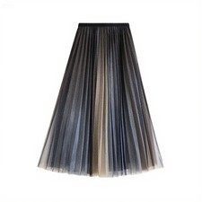 Gradient Color Pleated Maxi