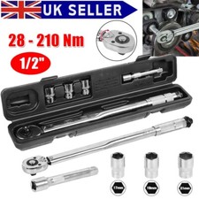 Ratcheting Torque Wrench 1/2" Socket Square Drive 28 - 210Nm Car Wheel Wrench UK