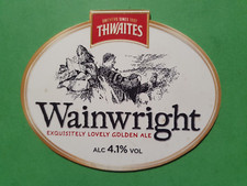 THWAITES brewery WAINWRIGHT cask ale beer pump clip badge Blackburn Lancashire