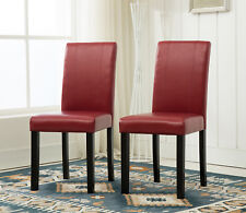 2 x  Faux Leather Dining Chairs With Solid Wooden Legs home & restaurants