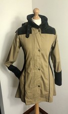 Welligogs Size 8 NEW Odette camel black asymmetric fit & flare waterproof Coat
