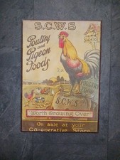 Reproduction S.C.W.S Poultry Feed Advertising Sign