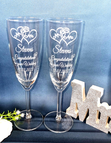 Personalised champagne glasses - champagne,